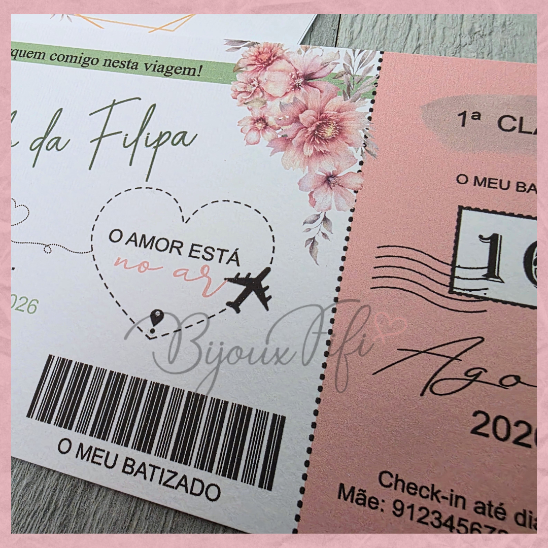 Convite Passaporte "Sweet Love Fly"