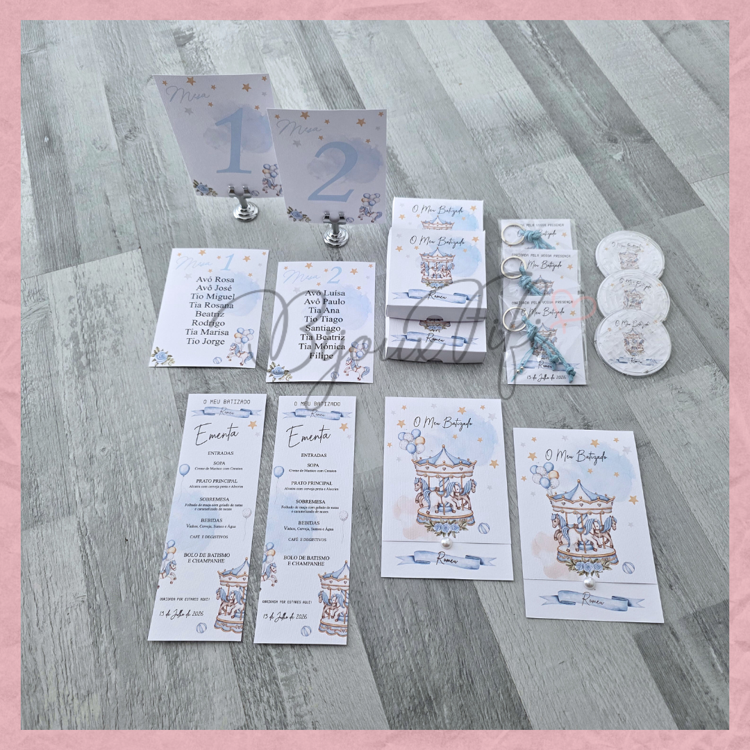 Cartões Seating Plan "Fun Park" Blue