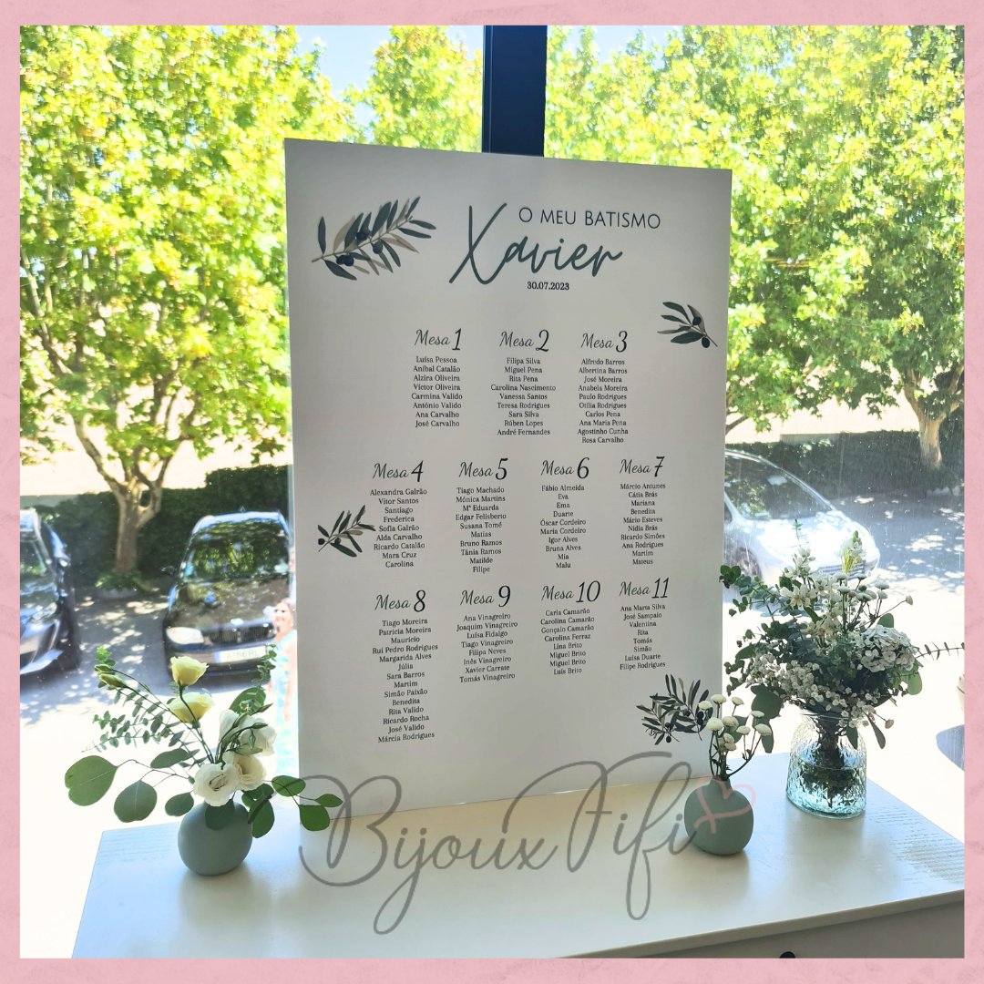 Placar de Seating-Plan "Natural Oliva"