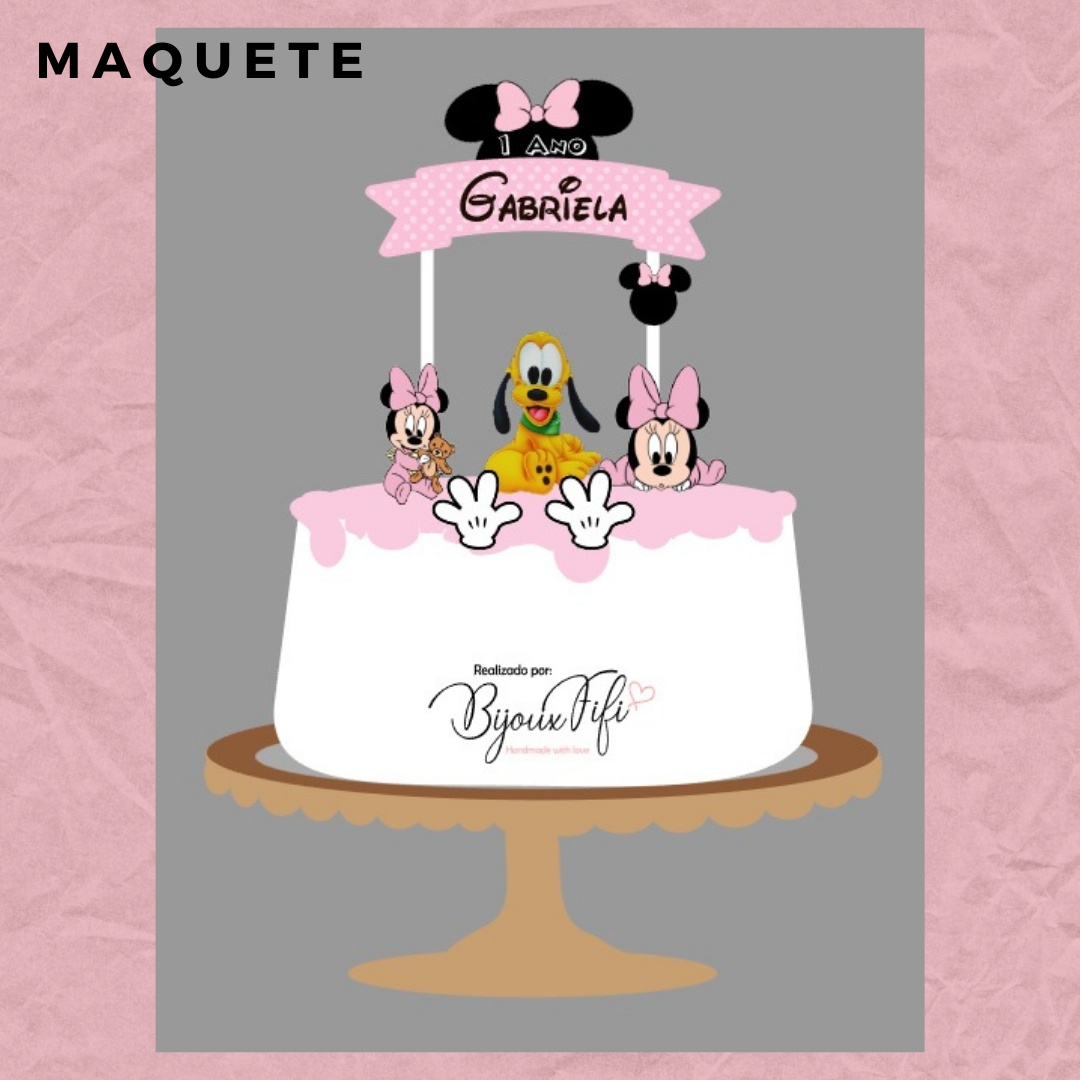 Topo de Bolo "Mickey/Minnie Baby"