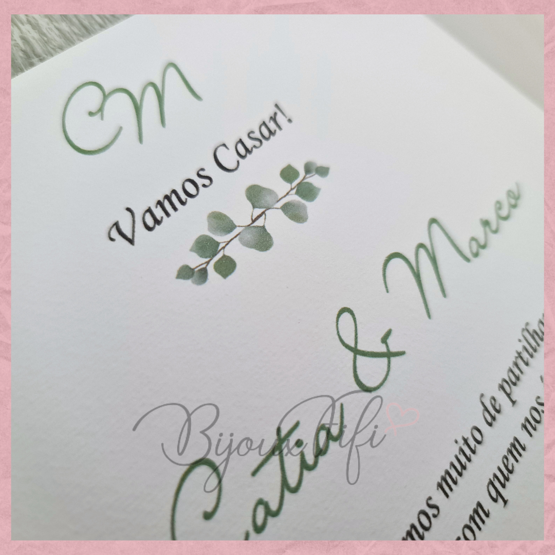 Convite Wedding "Eucalyptus" translúcido MB056