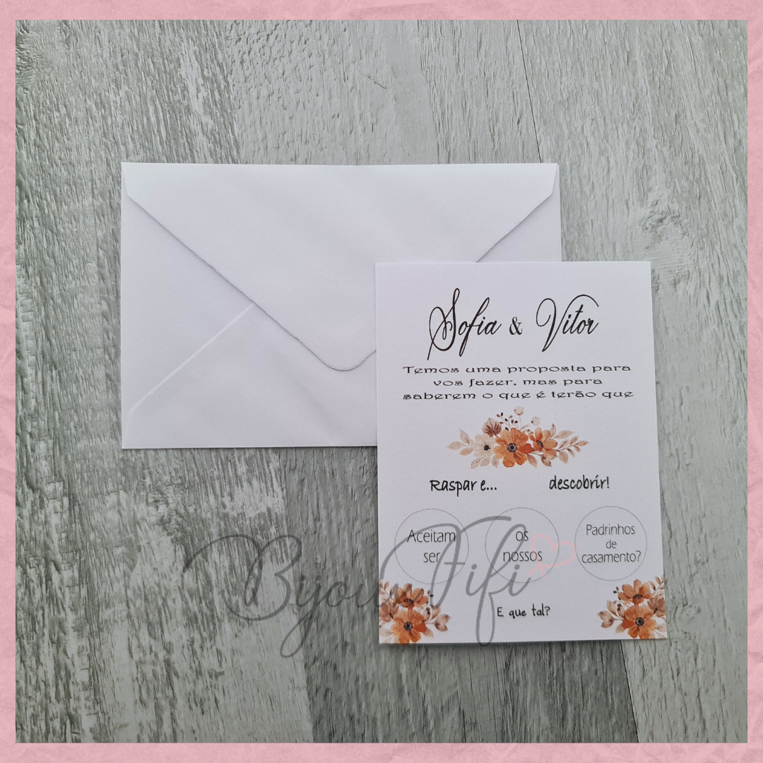 Convite Raspadinha "Floral Nude" MB045