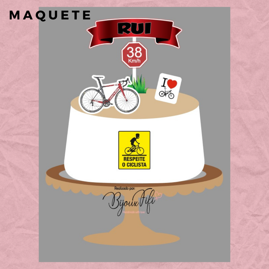 Topo de Bolo "Cicllsta"