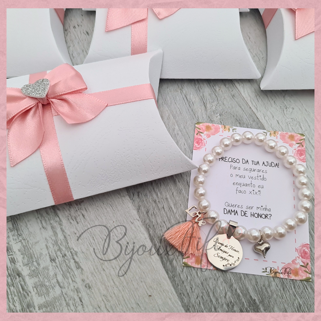 Pulseira Pérolas "Dusty Rose"