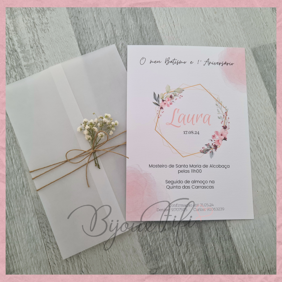 Convite Translucido "Vintage Peach" (+cores)