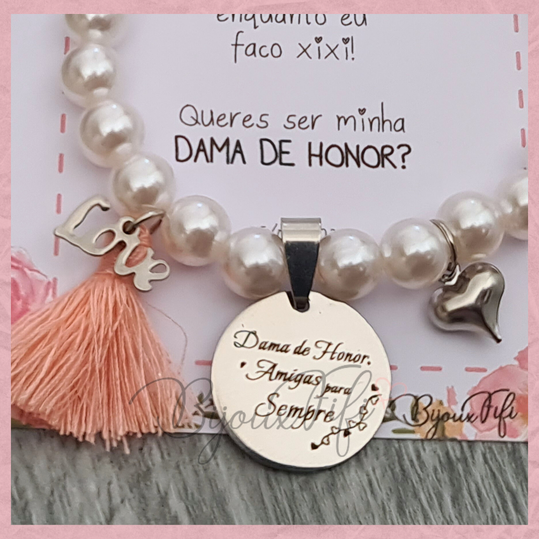 Pulseira Pérolas "Dusty Rose"