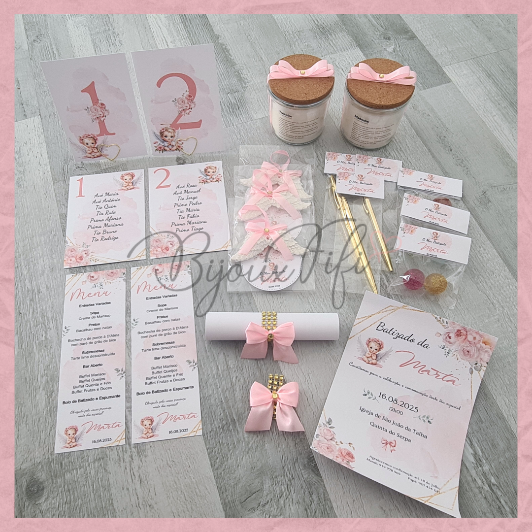 Convite Rolinho "Cute Angel" Rose