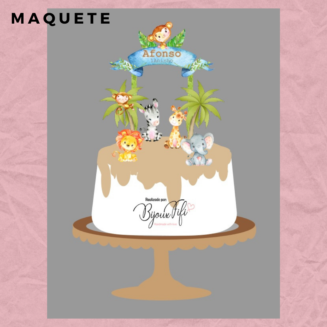 Topo de Bolo "Selva"