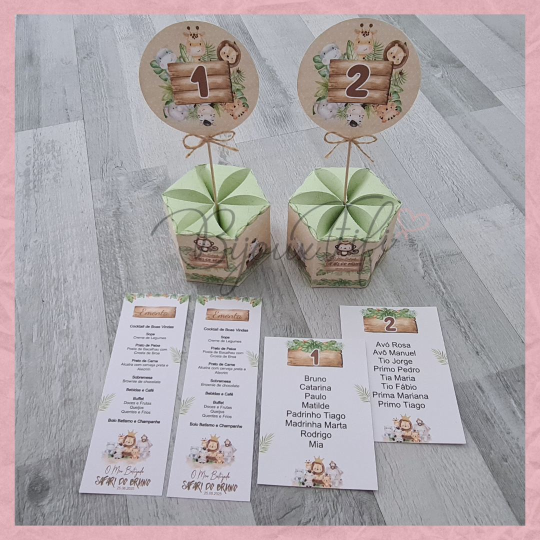 Centro de mesa/Marcador "Safari"