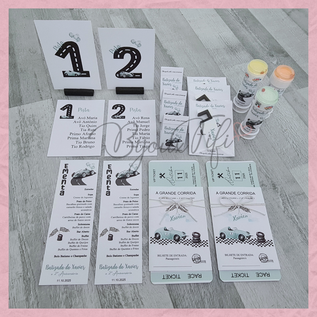 Cartões Seating Plan "Vintage Car"