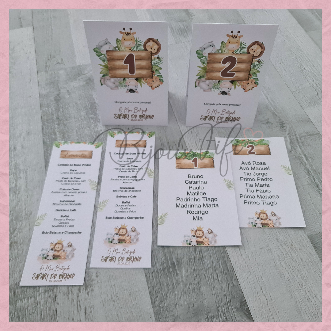 Cartões Seating Plan "Safari"