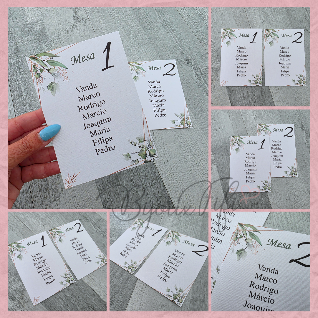 Cartões Seating Plan "Fly for Nature"