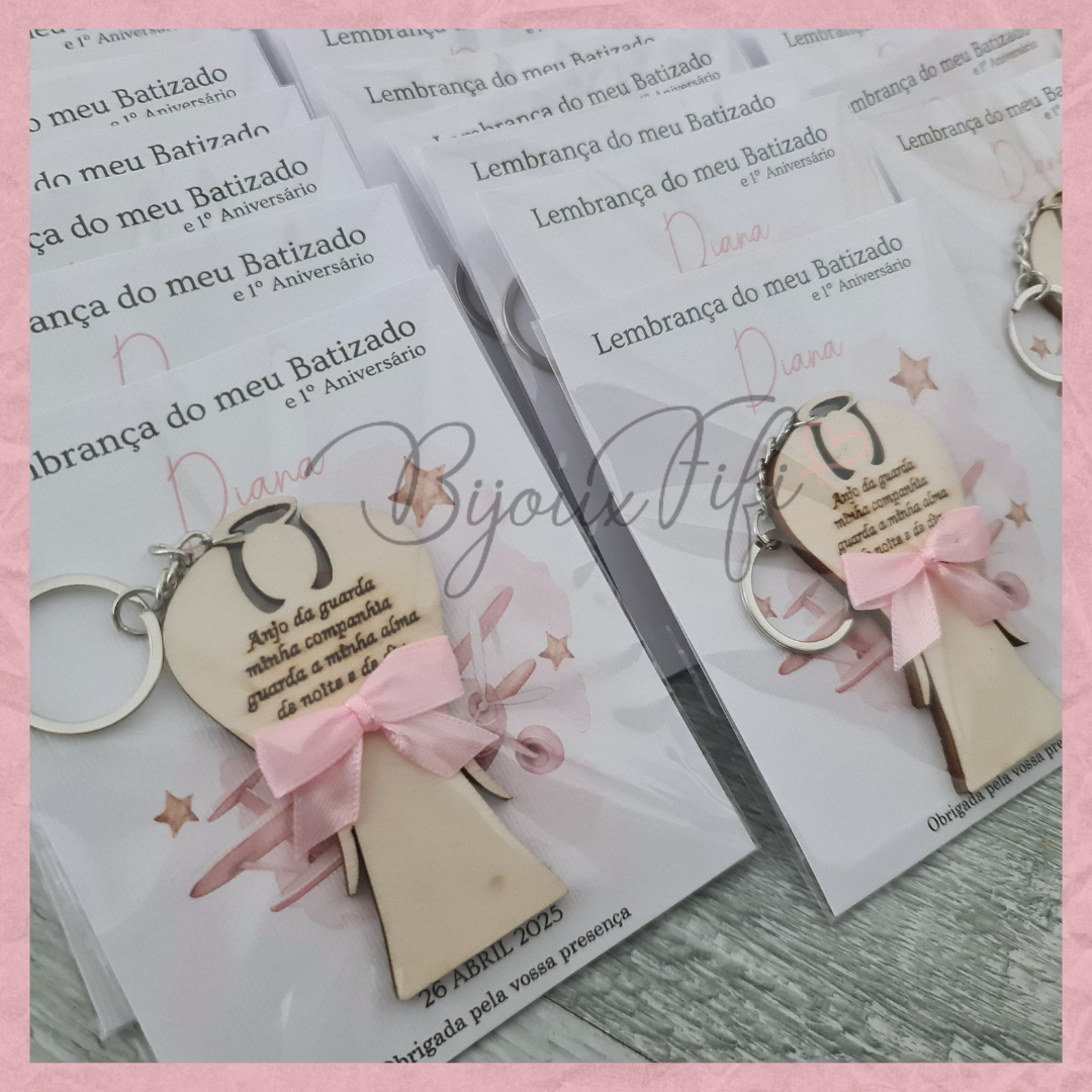 Porta-chaves anjo "Cute Bear" Rose