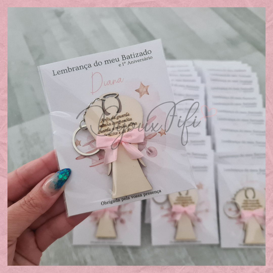 Porta-chaves anjo "Cute Bear" Rose