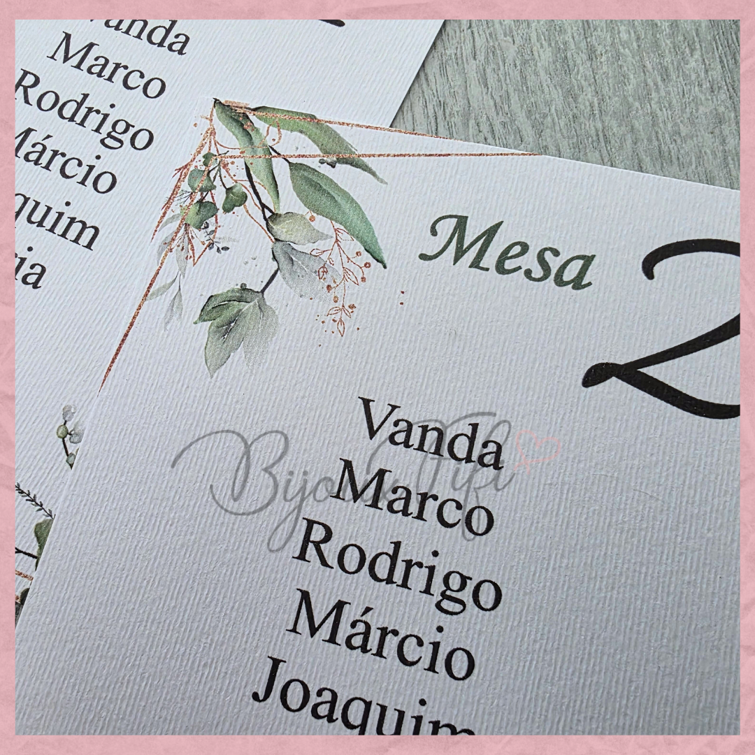 Cartões Seating Plan "Fly for Nature"