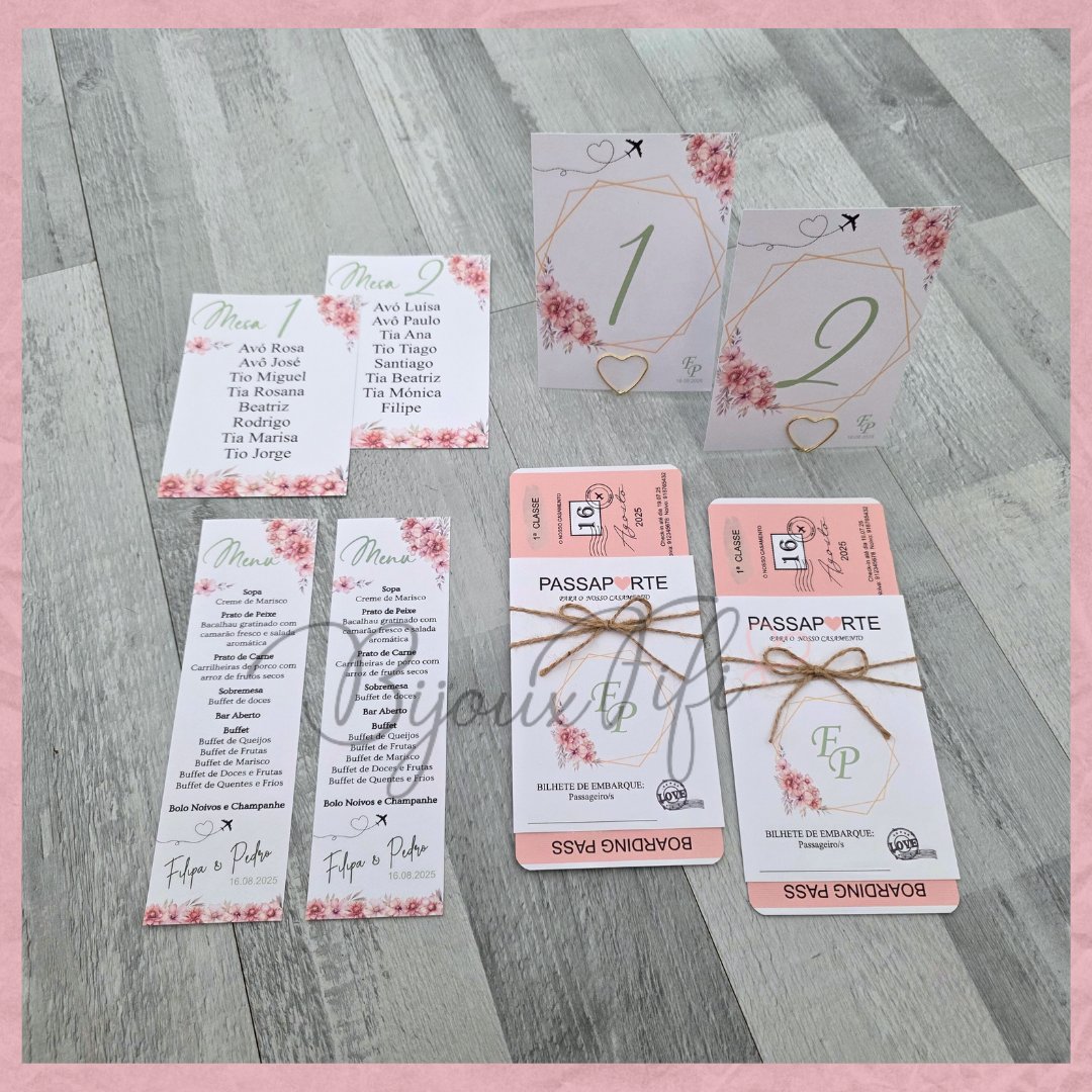 Convite Wedding Passaporte "Sweet Love Fly"