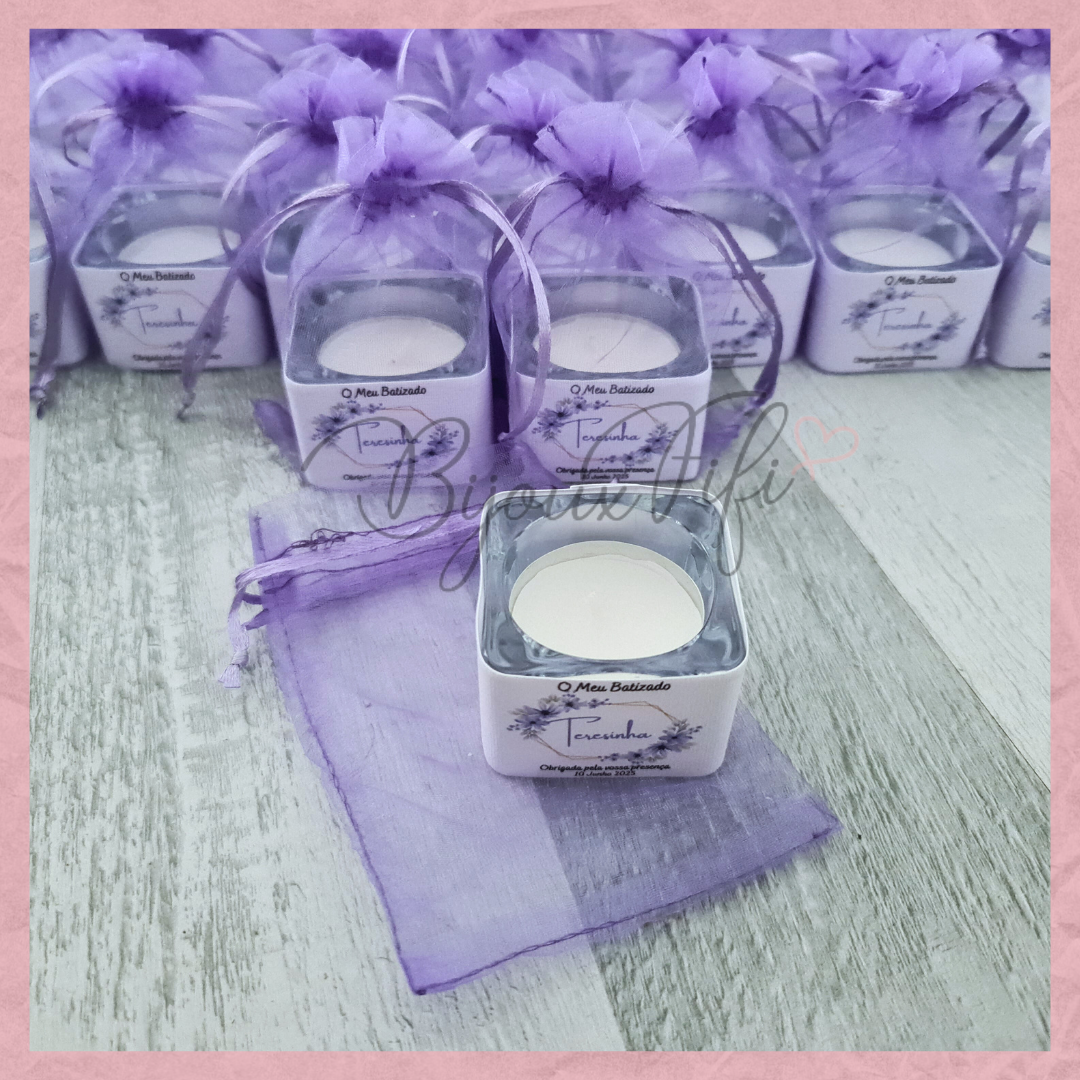 Suporte de vidro com vela "Lilac" MB089