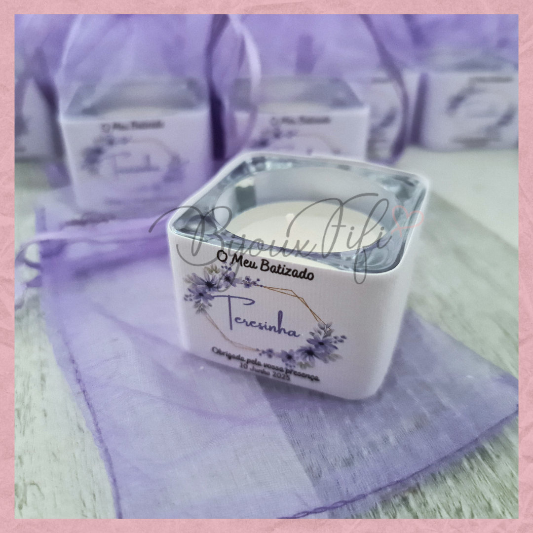 Suporte de vidro com vela "Lilac" MB089
