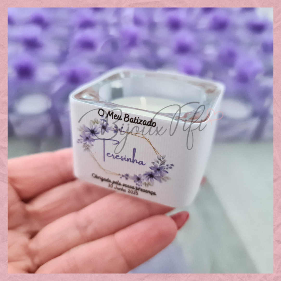 Suporte de vidro com vela "Lilac" MB089