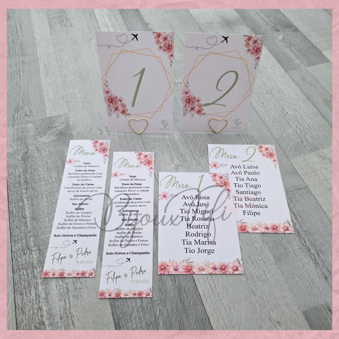 Marcador de Mesa com base "Sweet Love Fly"