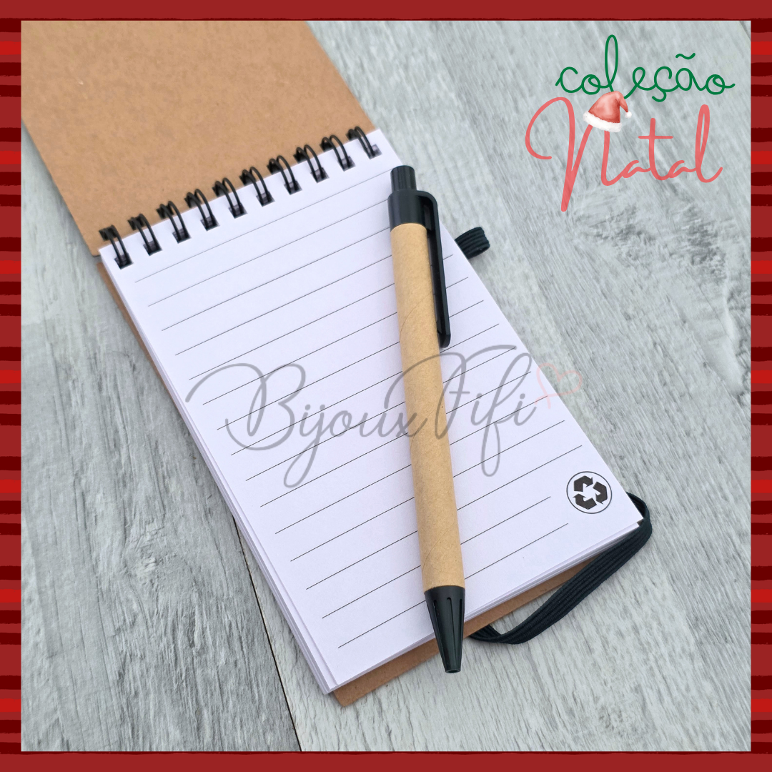 Caderno com caneta🎄(Várias opções)