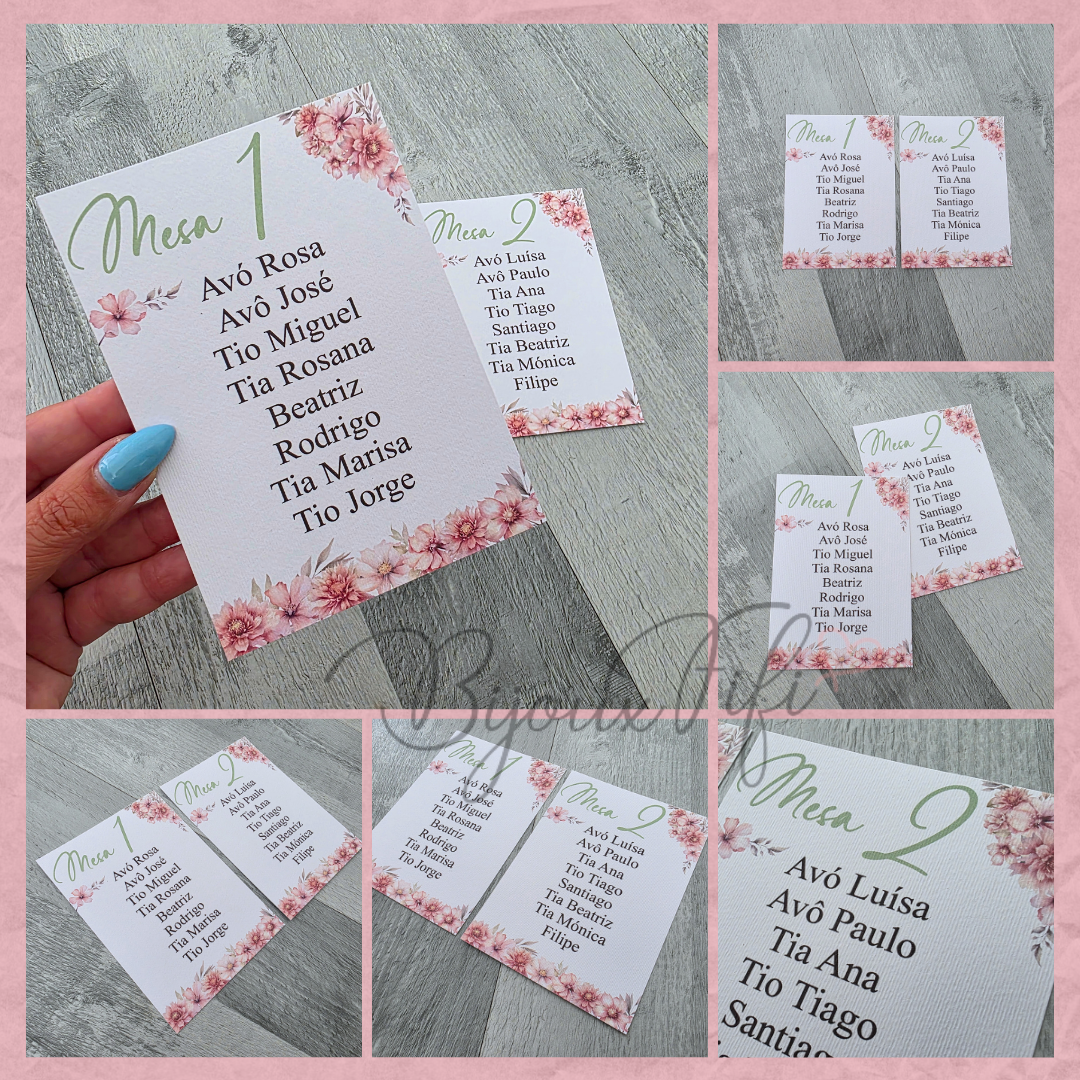 Cartões Seating Plan "Sweet Love Fly"