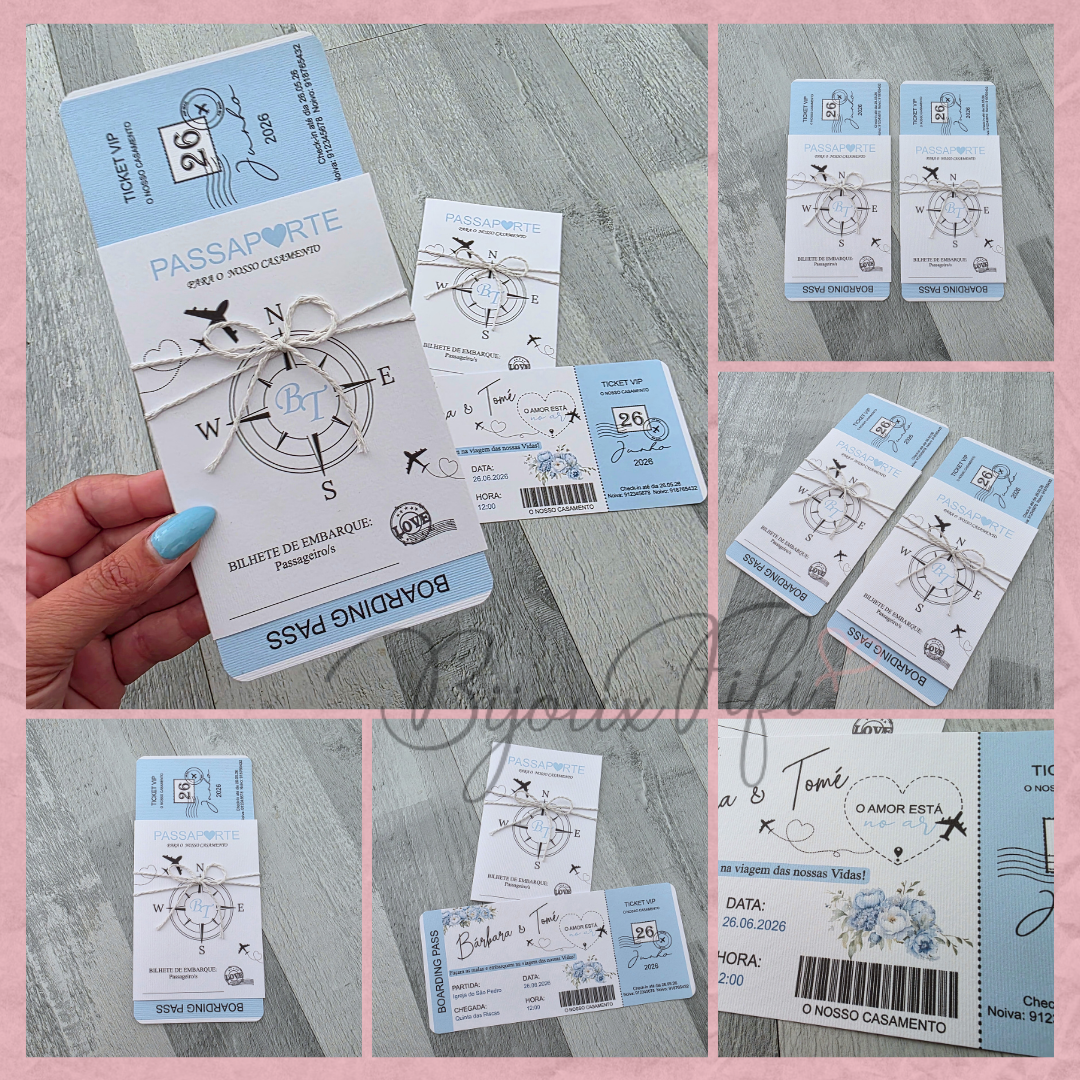 Convite Wedding Passaporte "Fly in the sky"