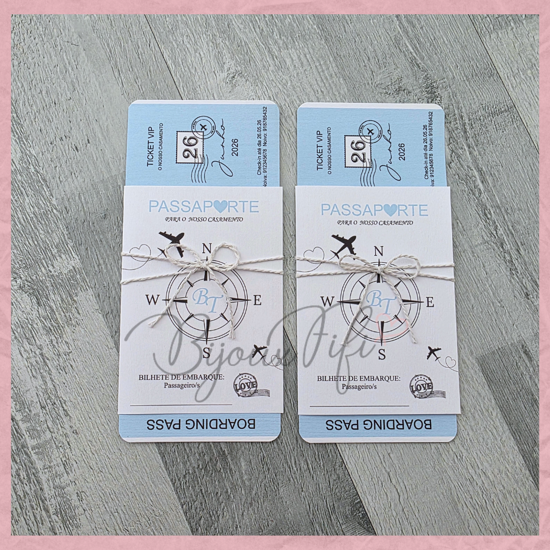 Convite Wedding Passaporte "Fly in the sky"