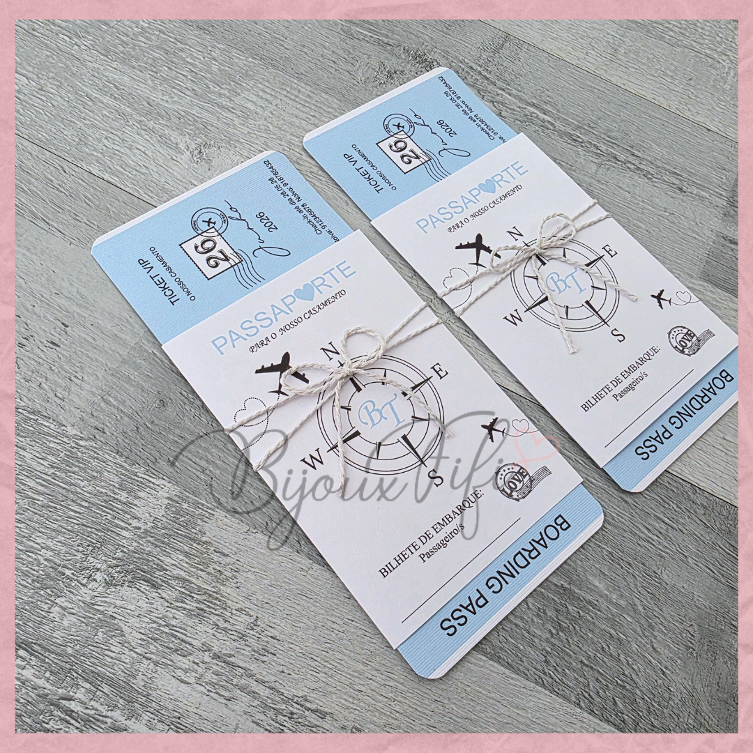 Convite Wedding Passaporte "Fly in the sky"