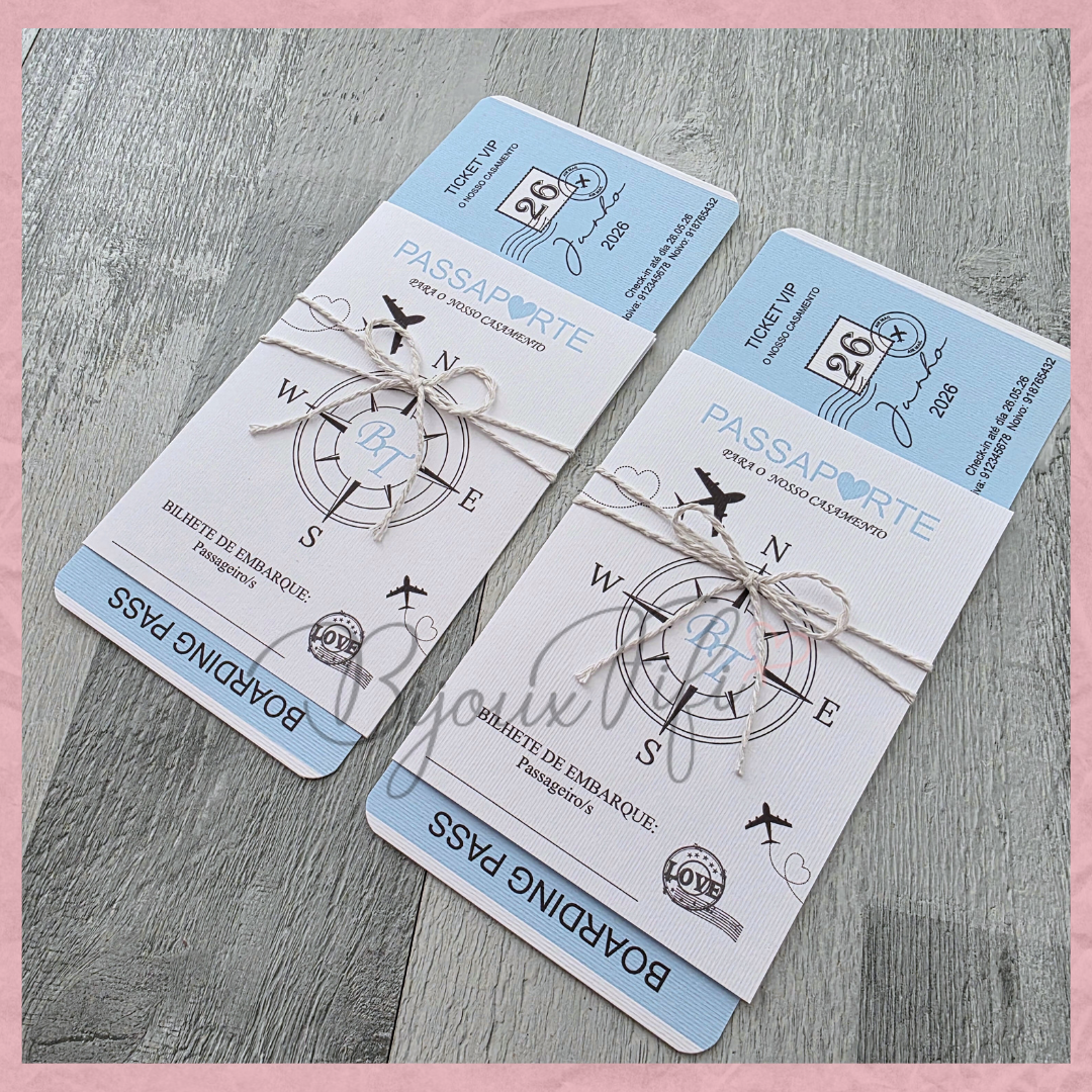 Convite Wedding Passaporte "Fly in the sky"
