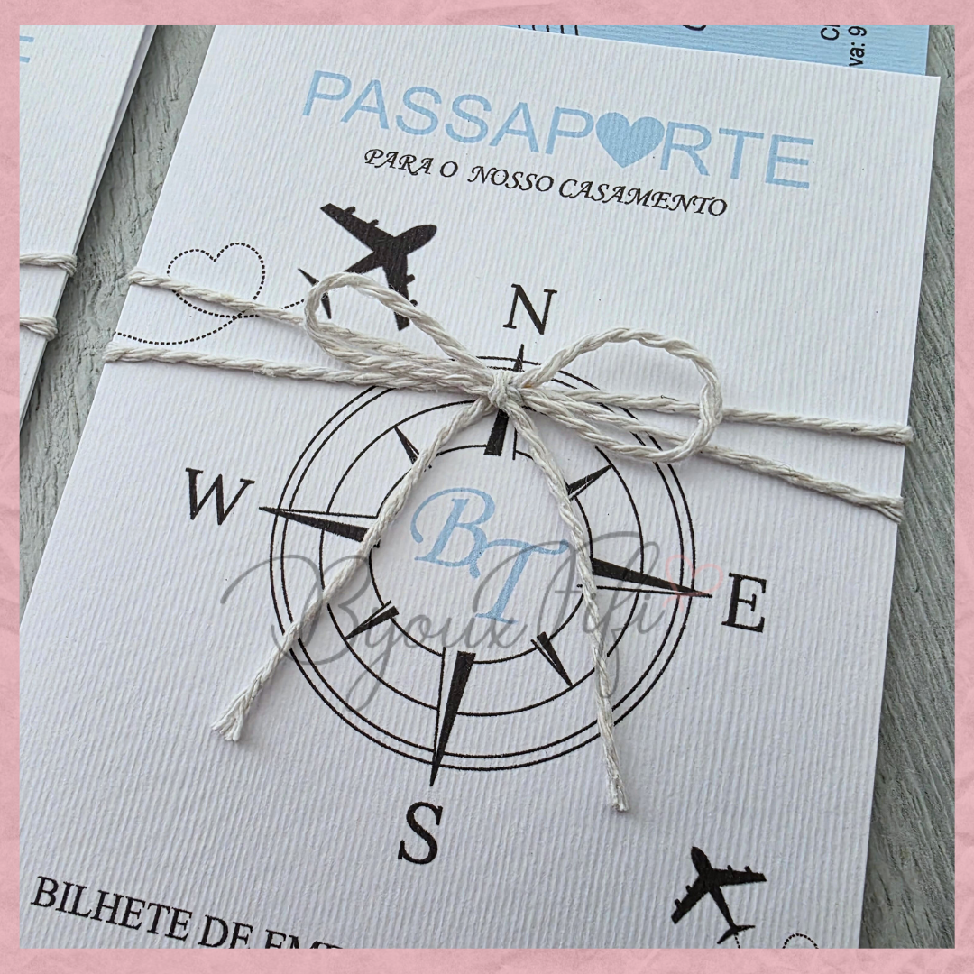 Convite Wedding Passaporte "Fly in the sky"