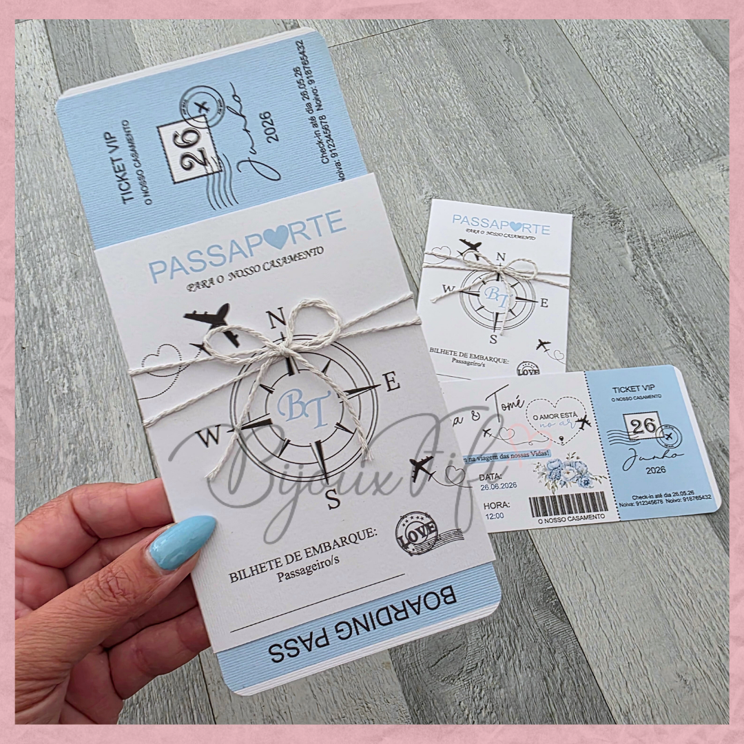 Convite Wedding Passaporte "Fly in the sky"