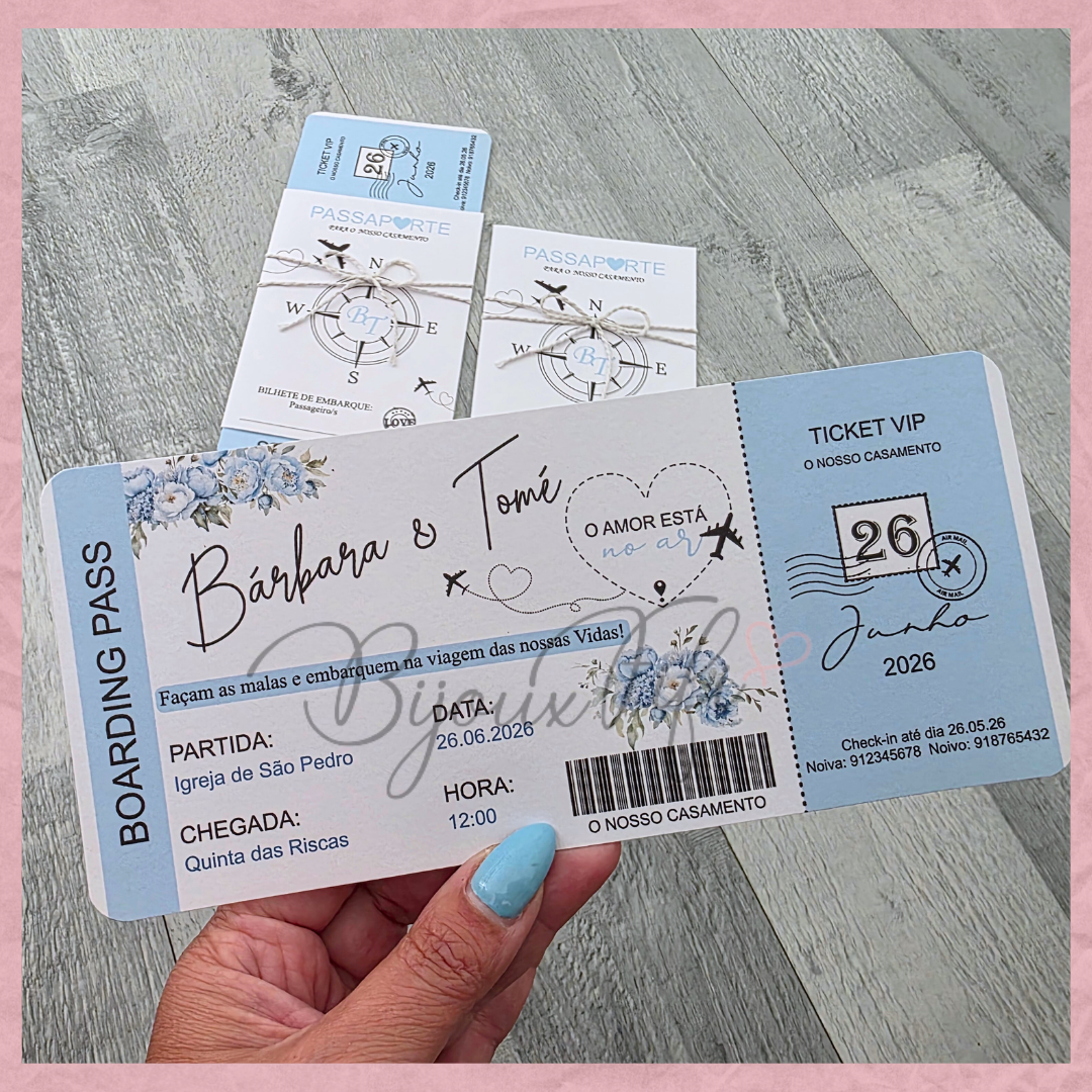 Convite Wedding Passaporte "Fly in the sky"