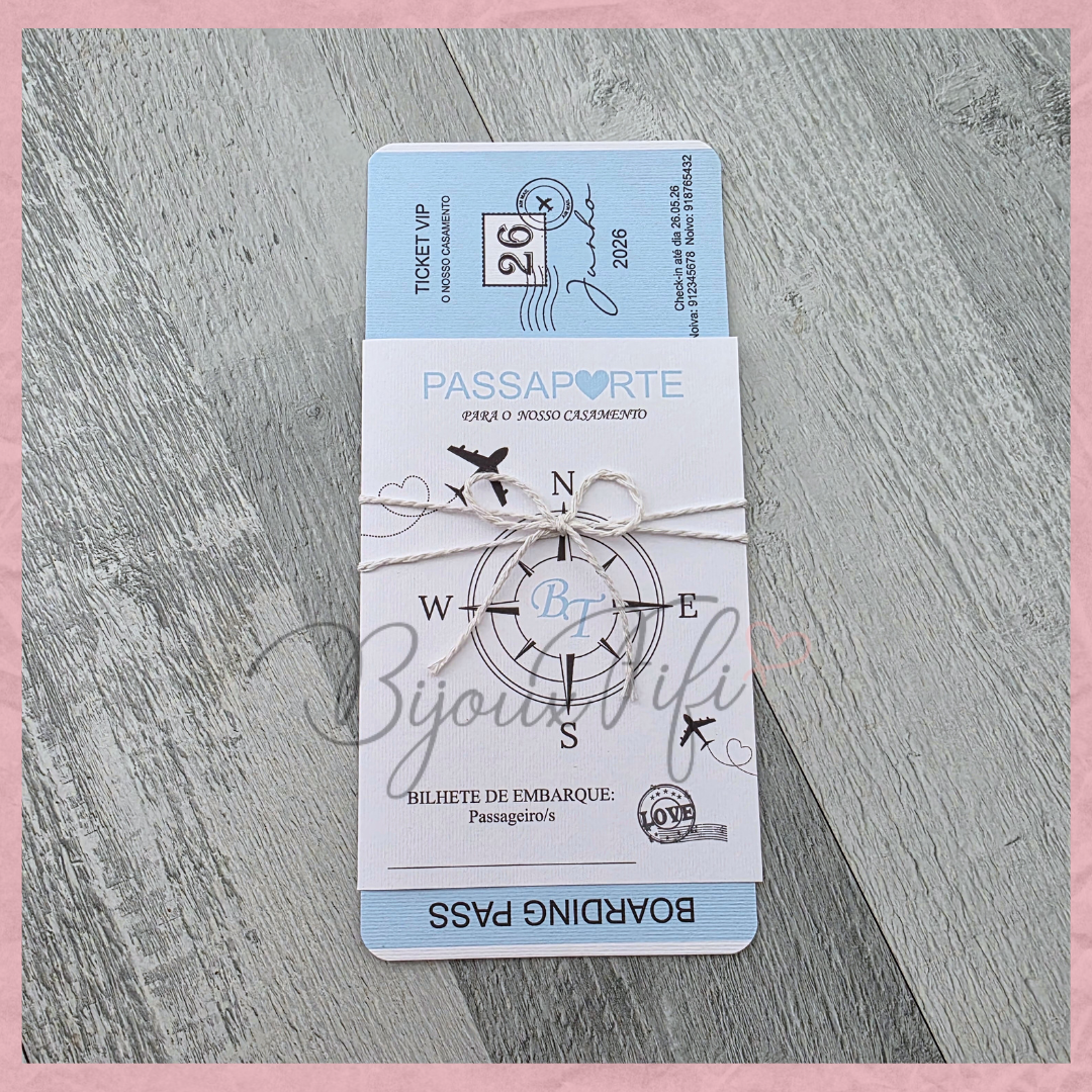 Convite Wedding Passaporte "Fly in the sky"