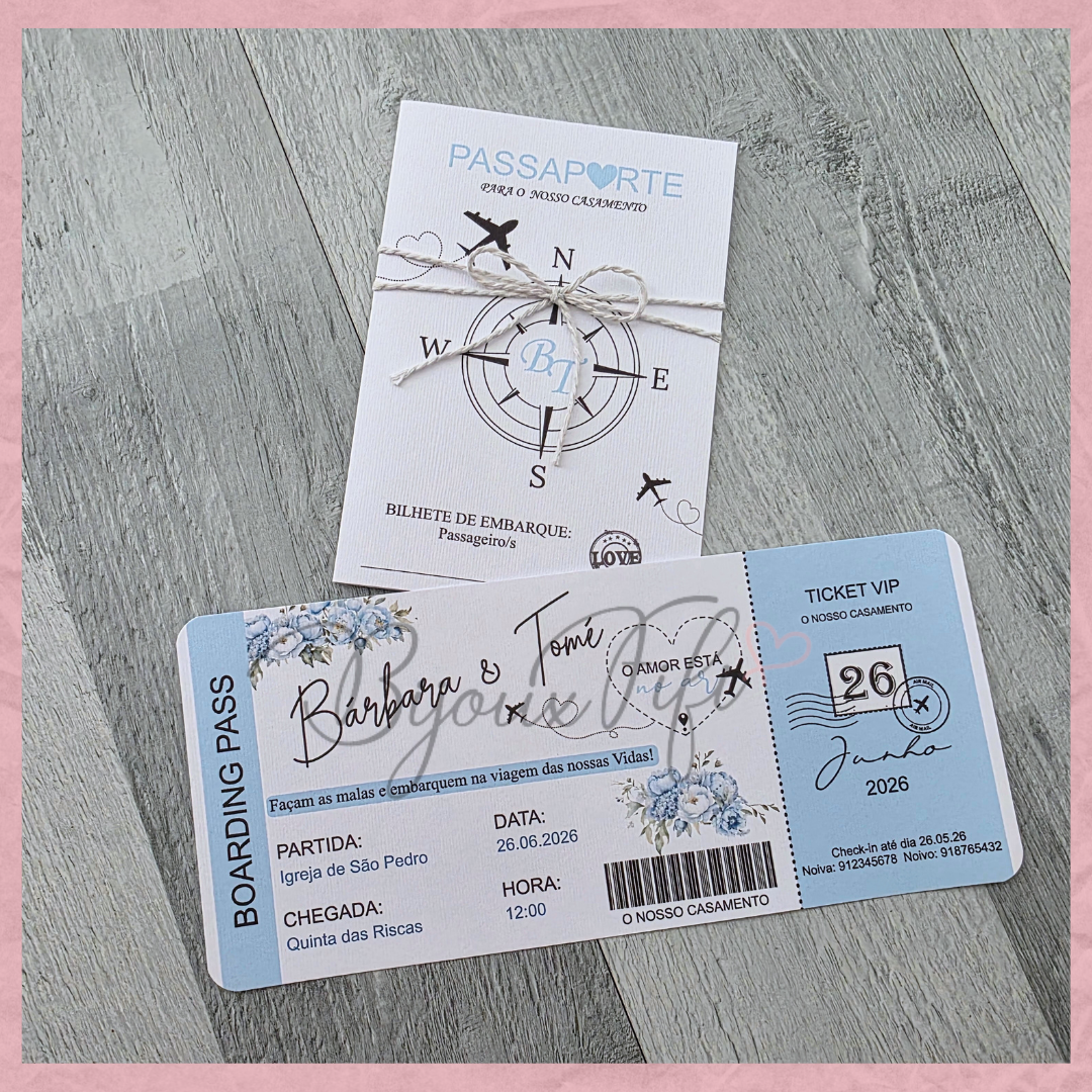 Convite Wedding Passaporte "Fly in the sky"