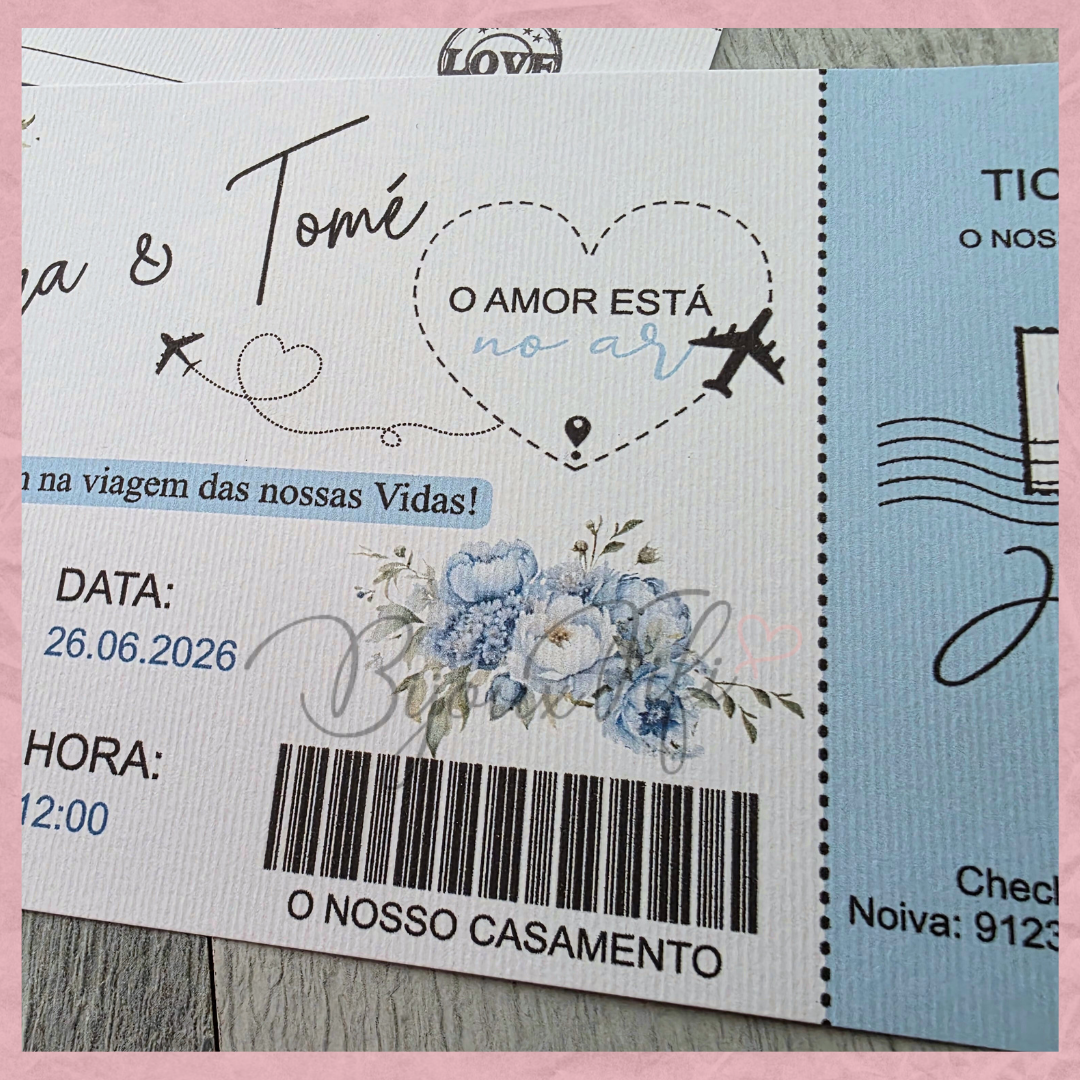 Convite Wedding Passaporte "Fly in the sky"