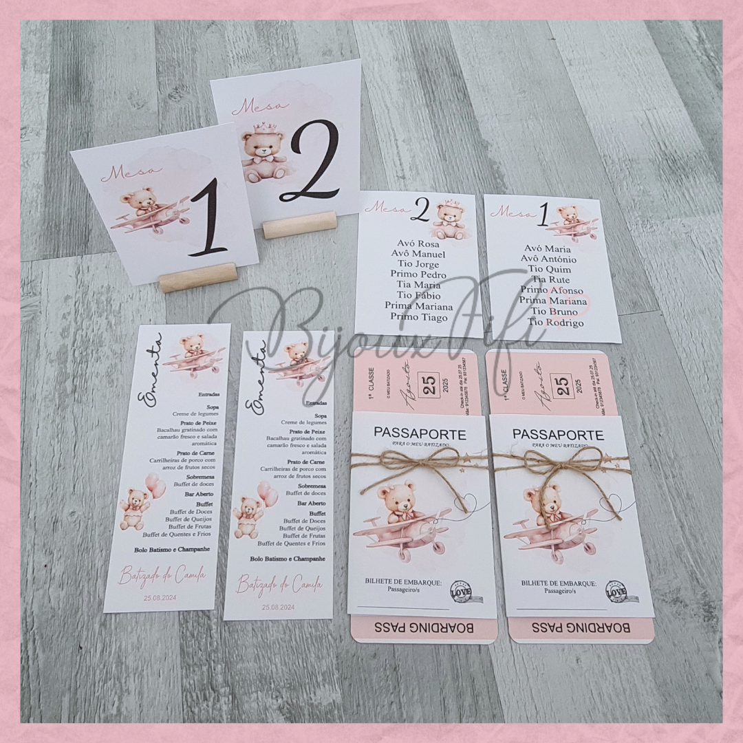 Convite Passaporte "Teddy Rose"