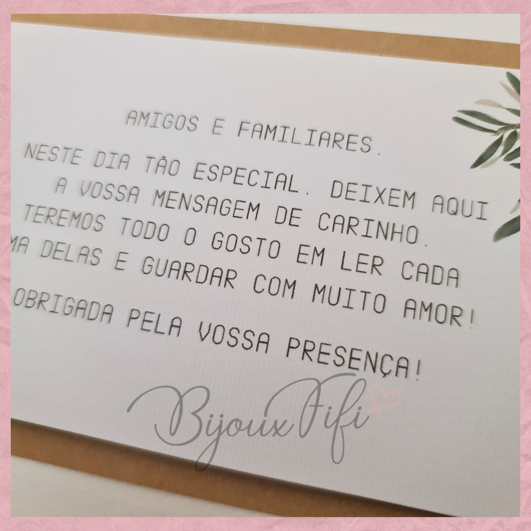Livro de Honra A4 "Natural Oliva" Wedding
