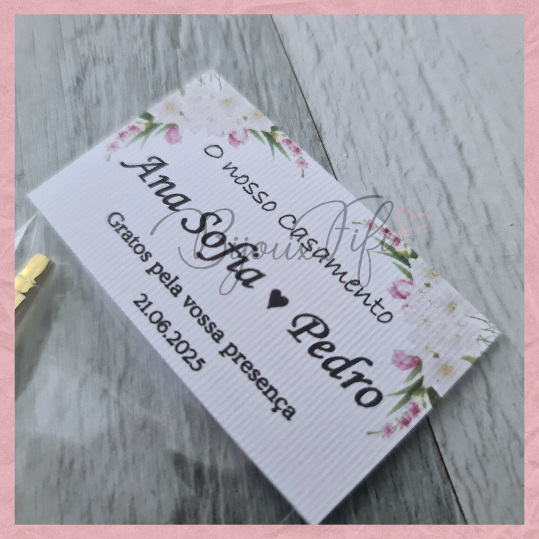 Caneta dourada "Floral Pink"