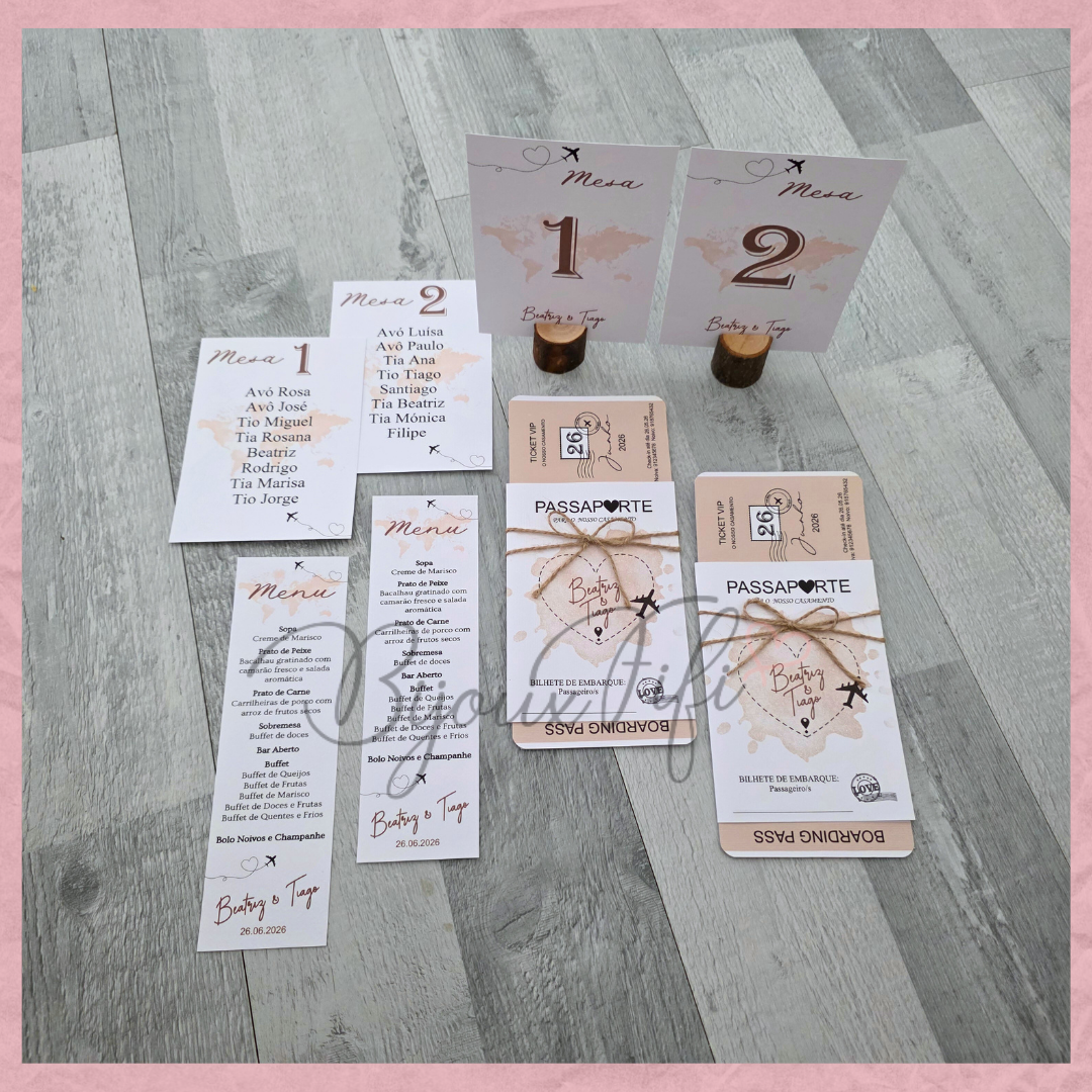 Convite Wedding Passaporte "Fly in the World"