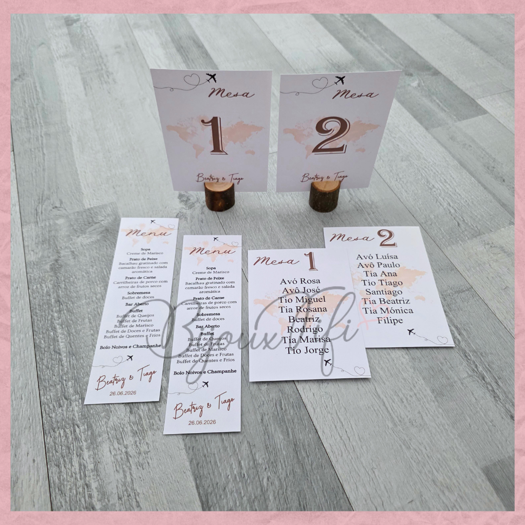 Cartões Seating Plan "Fly in the World"