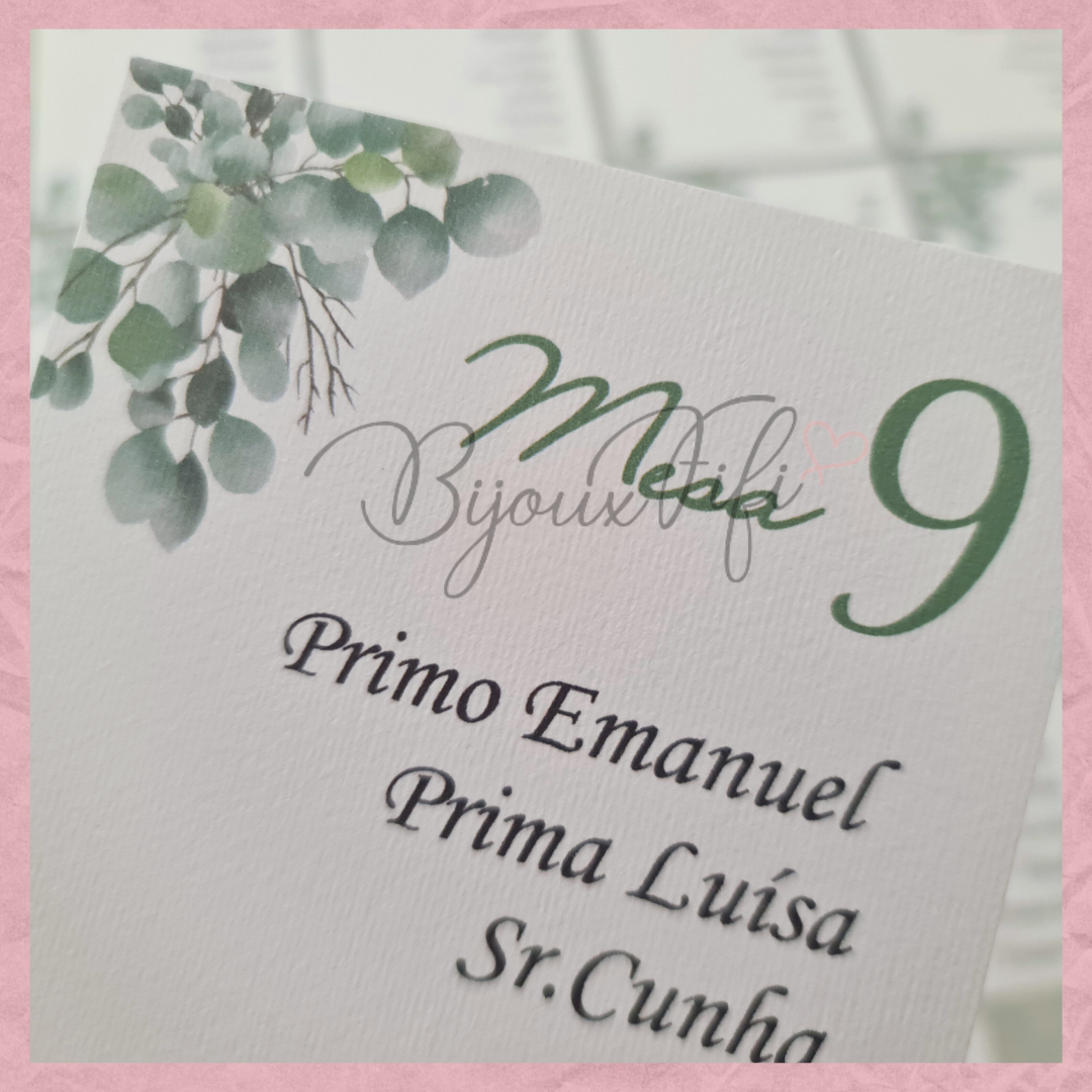 Cartões Seating Plan "Eucalyptus" MB056