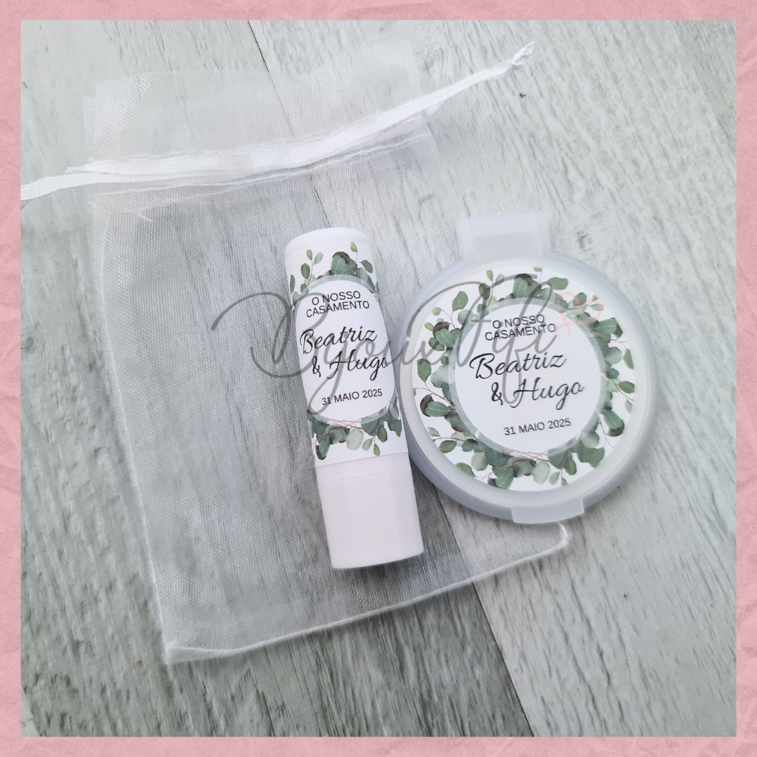 Kit Espelho de bolso+batom "Eucalyptus"