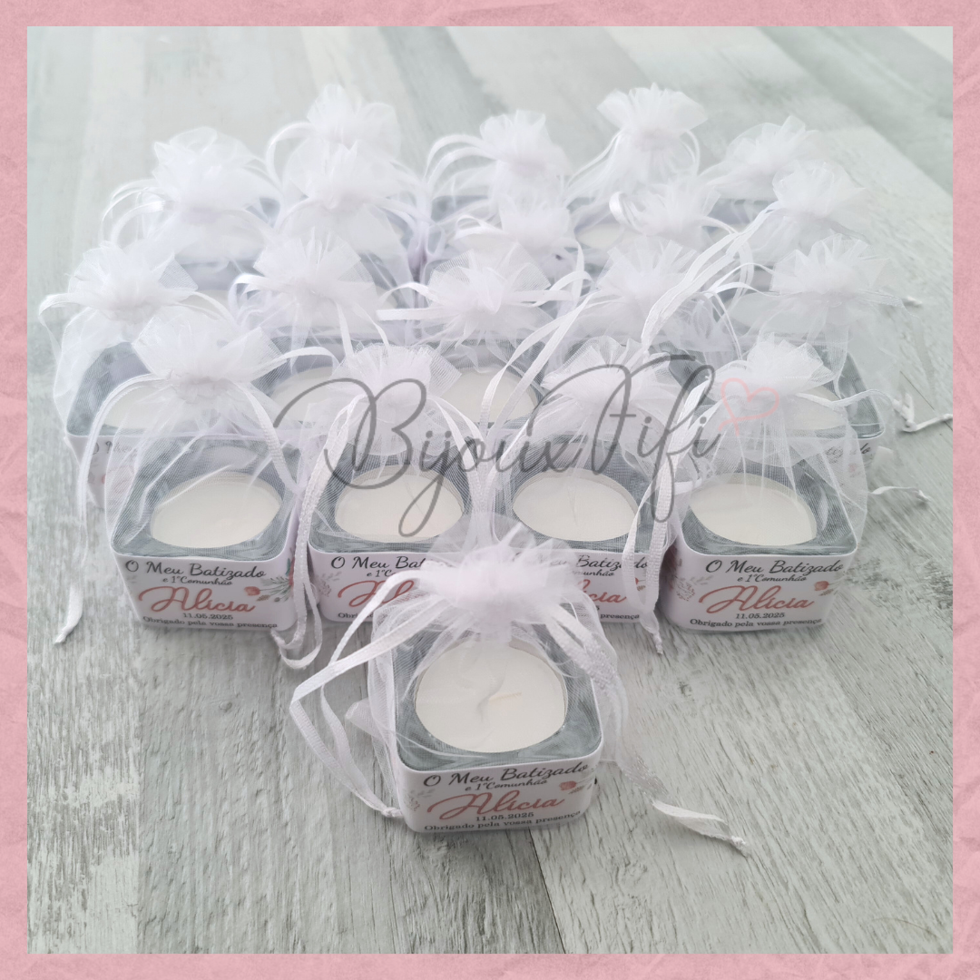 Suporte de vidro com vela "Peach Fuzz"