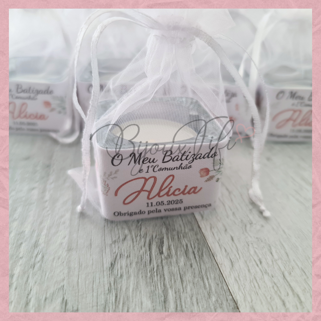 Suporte de vidro com vela "Peach Fuzz"