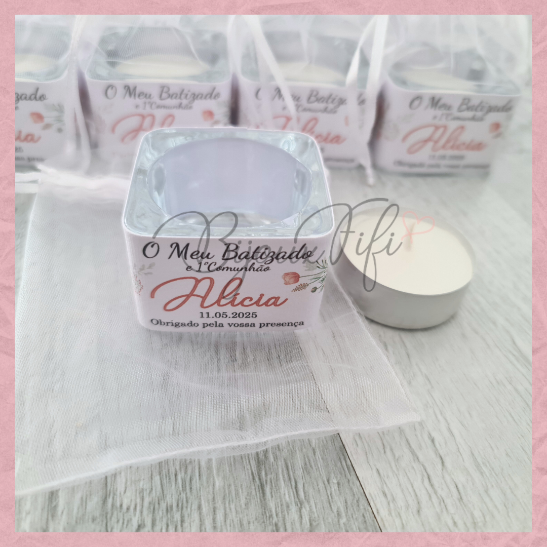 Suporte de vidro com vela "Peach Fuzz"