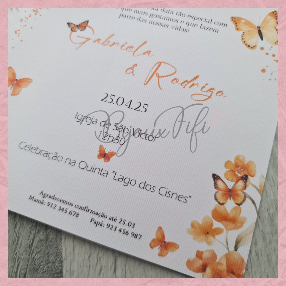 Convite Wedding "ButterFly"