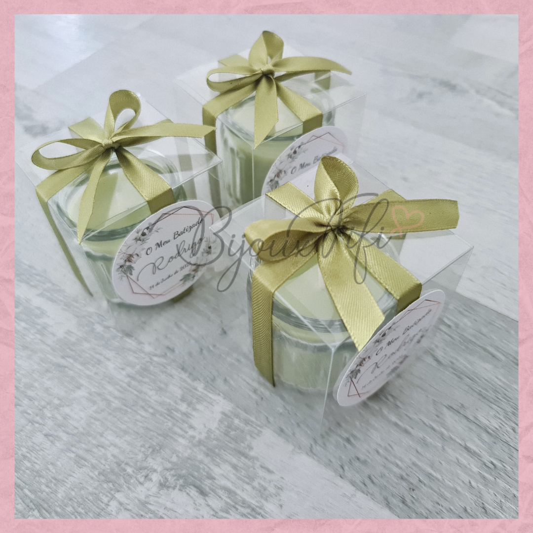 Vela em frasco com Caixa decorada "Pure Cotton" MB048