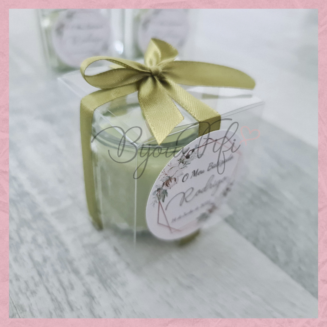 Vela em frasco com Caixa decorada "Pure Cotton" MB048