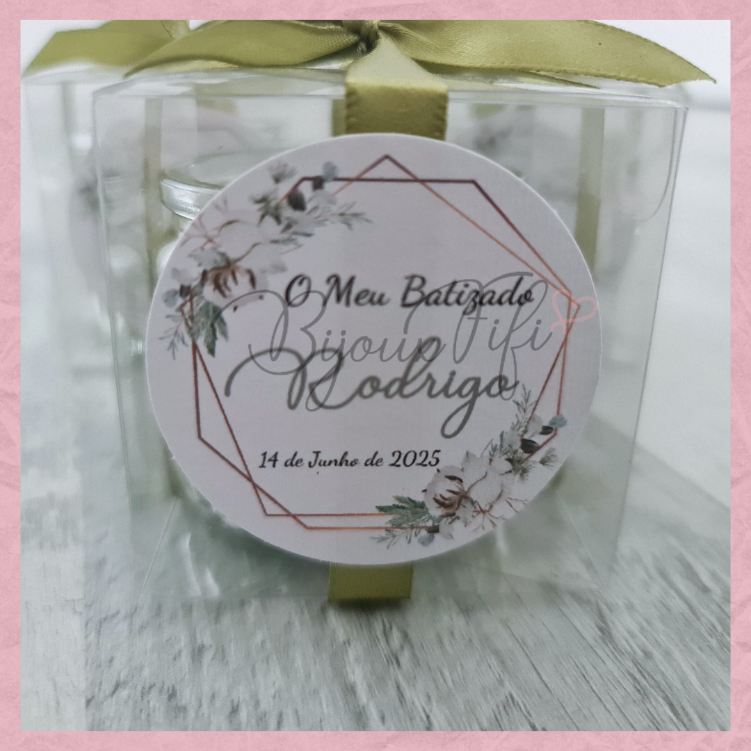 Vela em frasco com Caixa decorada "Pure Cotton" MB048
